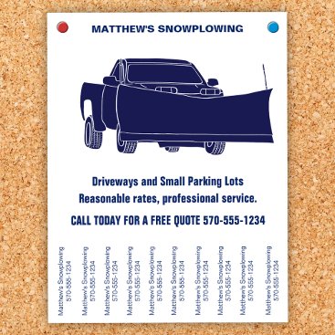 Snowplowing Business Flyer with Tear off Strips