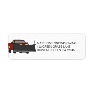 Snowplowing Business Snow Plow Return Address Label