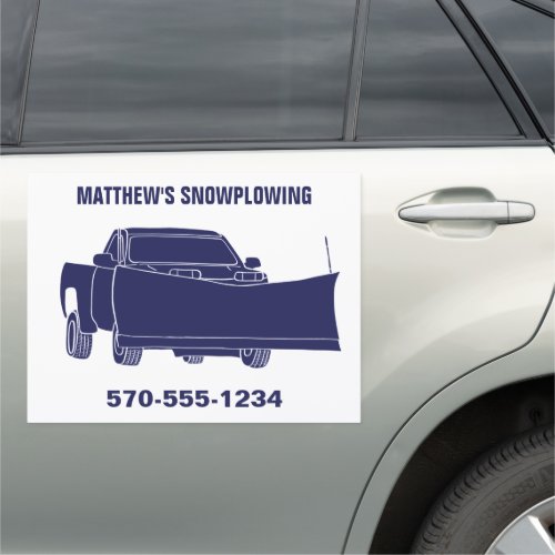 Snowplowing Pickup Truck with Plow Snowplow Car Magnet