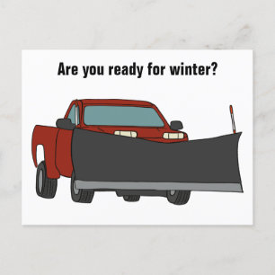 Snowplowing Pickup Truck with Plow Snowplow Postcard