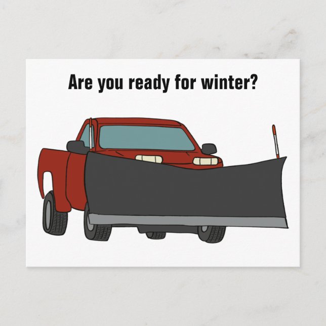 Snowplowing Pickup Truck with Plow Snowplow Postcard (Front)