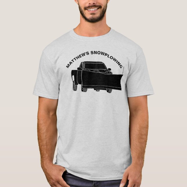 Snowplowing Pickup Truck with Plow Snowplow T-Shirt (Front)