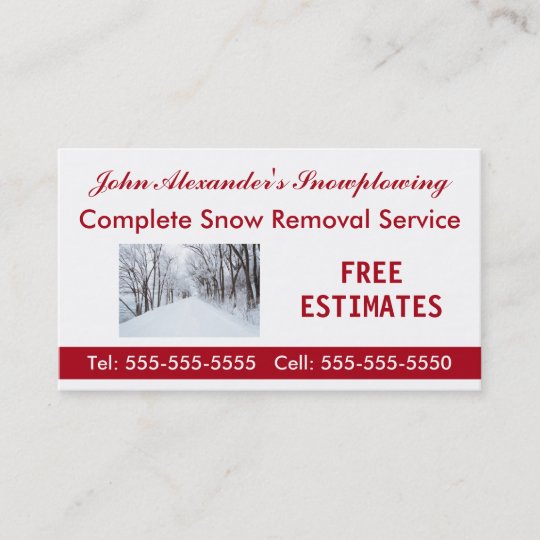 Snowplowing Snow Removal And Service Business Card Snowplowing Snow Removal And Service Business Card Zazzle