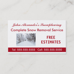 Snowplowing, Snow Removal, and Service Business Card
