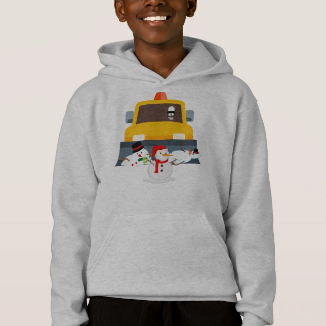 Snowplowing Snowmen Hoodie (Front)