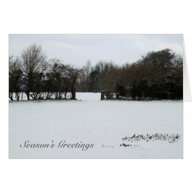 Snowscape Season's Greetings Card (Front Horizontal)