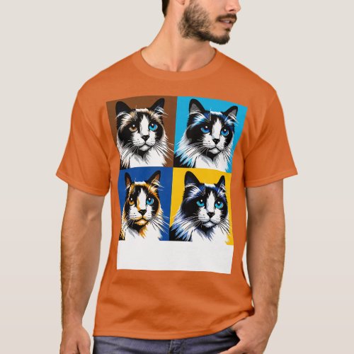 Snowshoe Art Cat Lovers T_Shirt