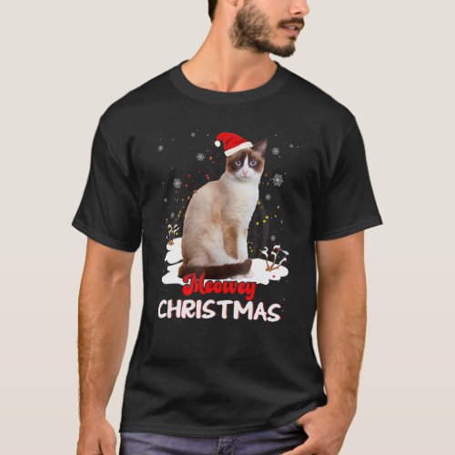 Snowshoe Cat Cat Owner Christmas Xmas Cat T_Shirt