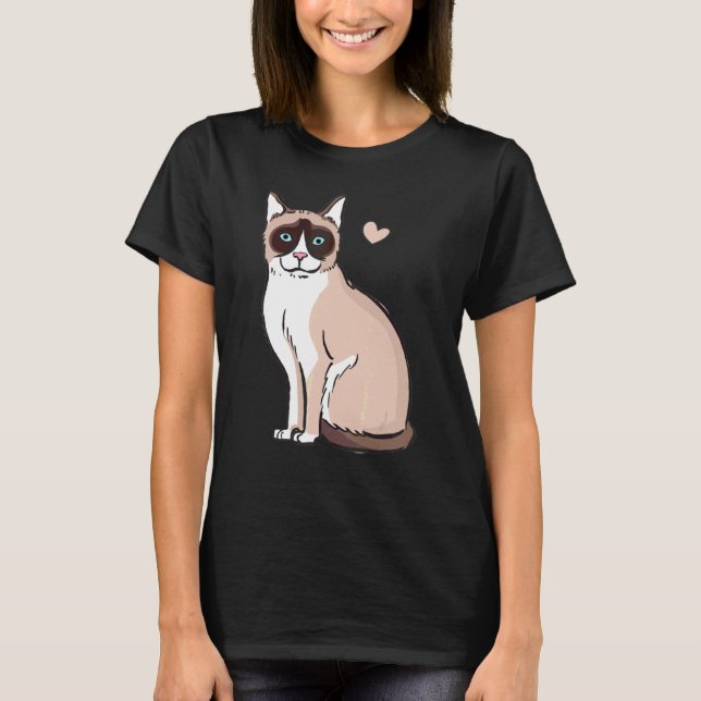 Snowshoe Cat Funny T-Shirt (Front)
