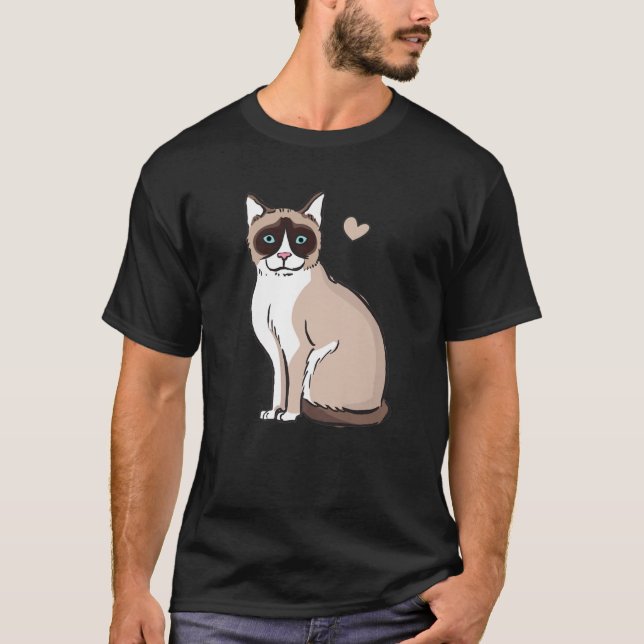 Snowshoe Cat Funny T-Shirt (Front)
