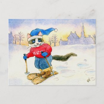 Snowshoe Cat Postcard by sunshinesketches at Zazzle
