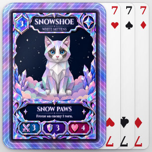 Snowshoe Cat, Rainbow Foil Art Poker Cards
