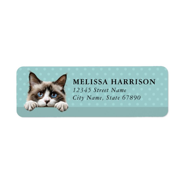 Snowshoe Cat Return Address Labels (Front)
