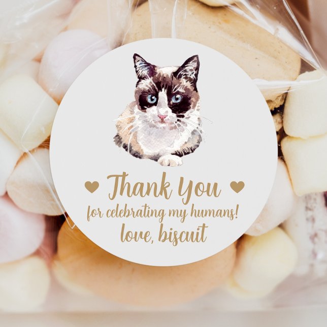 Snowshoe Cat Wedding Favor Stickers (Creator Uploaded)
