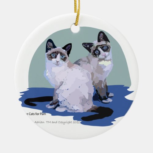 Snowshoe Cats Are We Ceramic Ornament