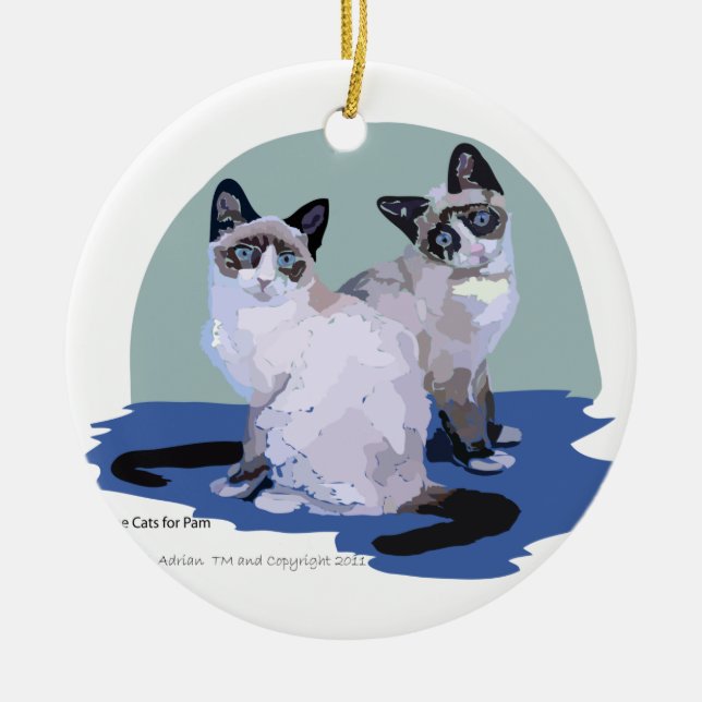 Snowshoe Cats Are We Ceramic Ornament (Front)