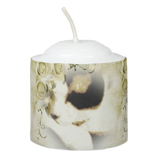 Snowshoe golden roses kitty votive candle