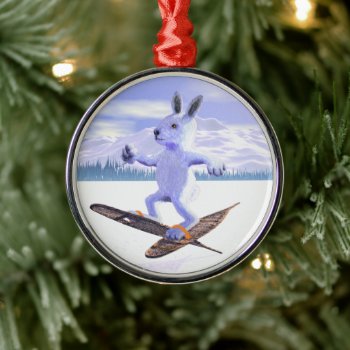 Snowshoe Hare Metal Ornament by Bluestar48 at Zazzle