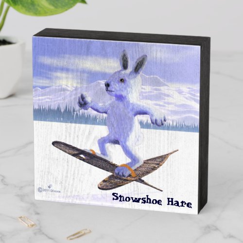 Snowshoe Hare Wooden Box Sign