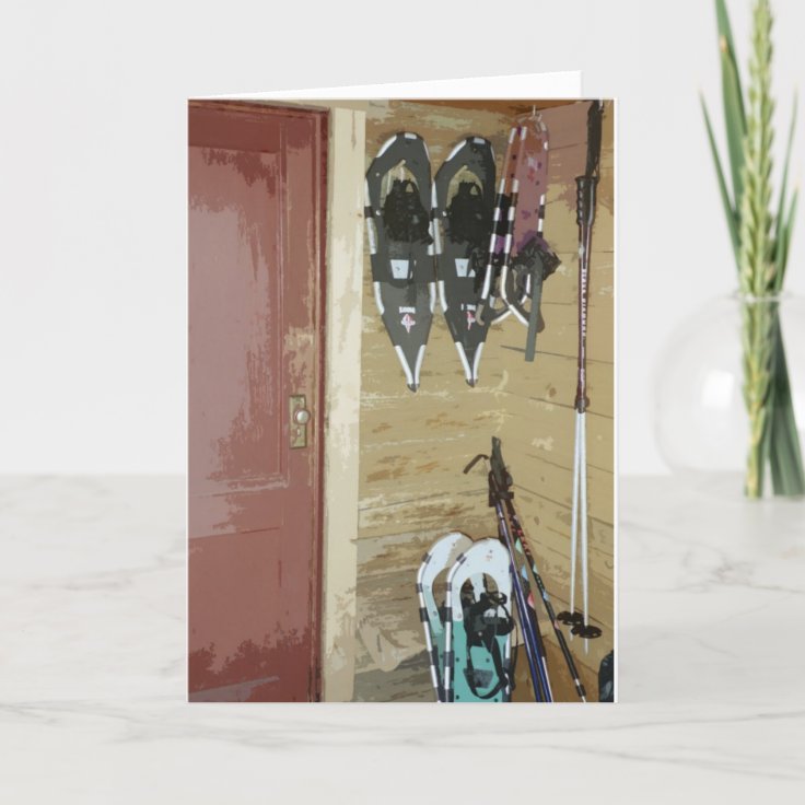 Snowshoe Holiday Card Zazzle