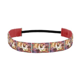 snowshoe kitty in the red roses athletic headband