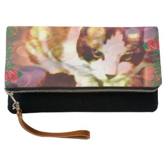 Snowshoe kitty in the red roses clutch