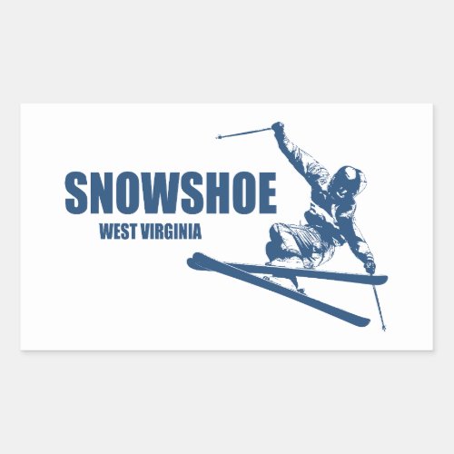 Snowshoe Mountain West Virginia Skier Rectangular Sticker