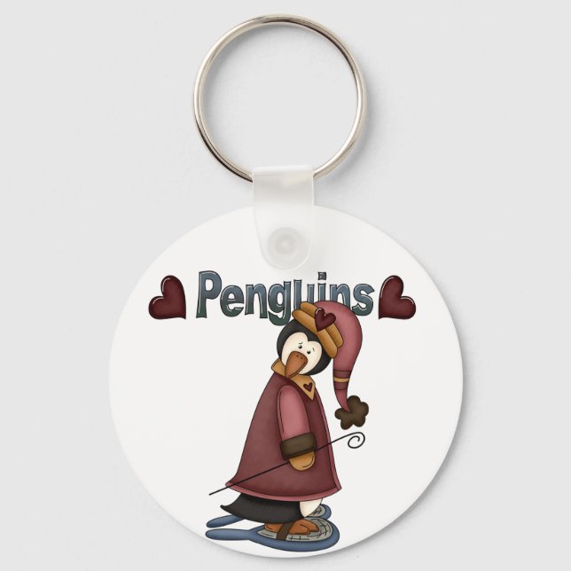 Snowshoe Penguin T-shirts and Gifts Keychain (Front)