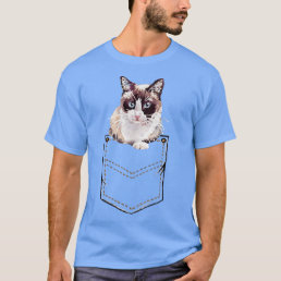 Snowshoe Pocket Cat Kitten Pet Owner Vintage  T-Shirt