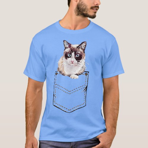 Snowshoe Pocket Cat Kitten Pet Owner Vintage  T_Shirt