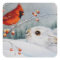 Snowshoe Rabbit & Red Cardinal Bird Watercolor Art