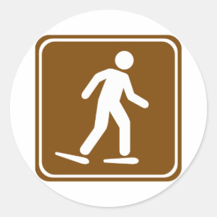 Snowshoe Trail Highway Sign Classic Round Sticker