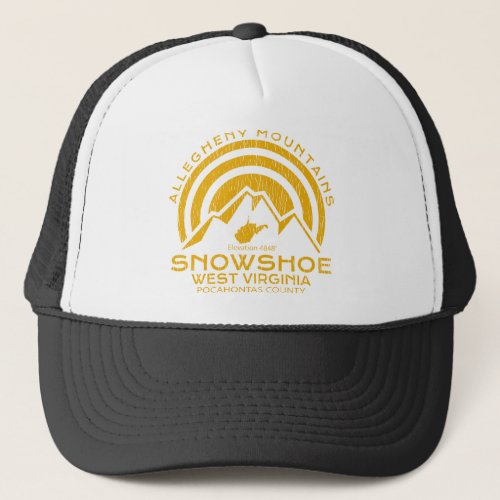 Snowshoe West Virginia Mountain Trucker Hat