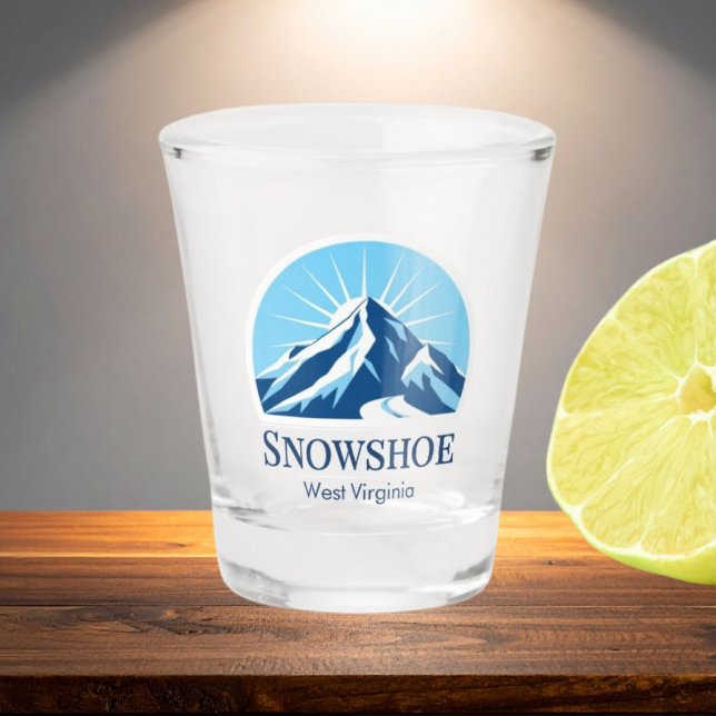 Snowshoe West Virginia ski resort souvenir  Shot Glass (Creator Uploaded)
