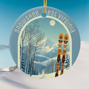 Snowshoe West Virginia ski souvenir  Ceramic Ornament
