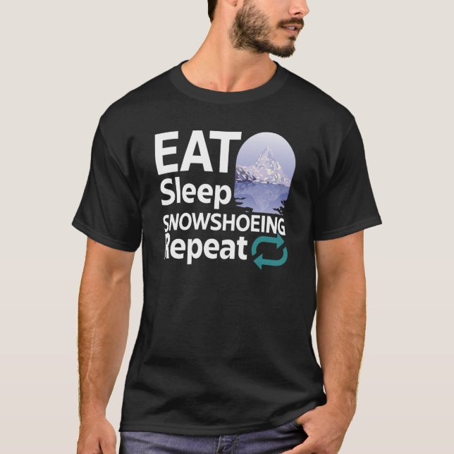 Snowshoeing Boots Snowshoes Hiking Shoes Trails  1 T-Shirt (Front)