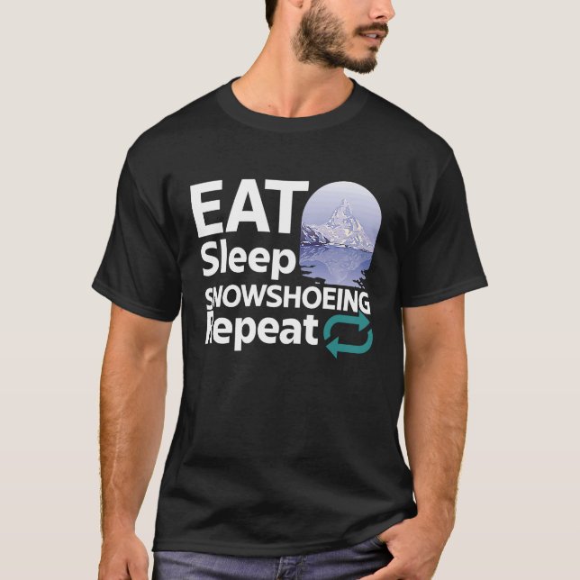 Snowshoeing Boots Snowshoes Hiking Shoes Trails 20 T-Shirt (Front)