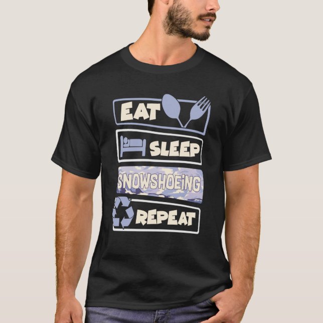 Snowshoeing Boots Snowshoes Hiking Shoes Trails  2 T-Shirt (Front)