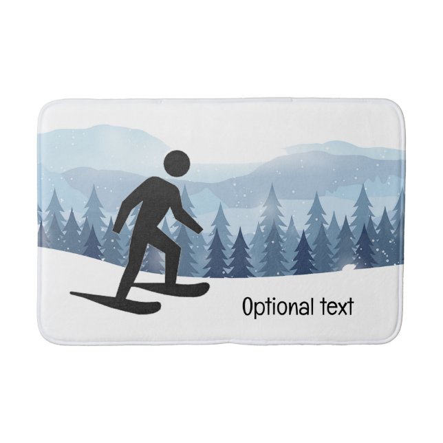 Snowshoeing Design Bath Mat (Front)