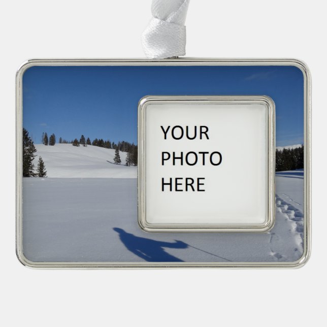 Snowshoeing in Yellowstone National Park Christmas Ornament (Front)