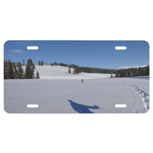 Snowshoeing in Yellowstone National Park License Plate (Front)