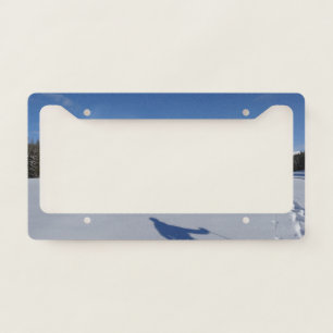 Snowshoeing in Yellowstone National Park License Plate Frame