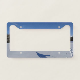 Snowshoeing in Yellowstone National Park License Plate Frame