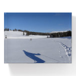 Snowshoeing in Yellowstone National Park Paperweight