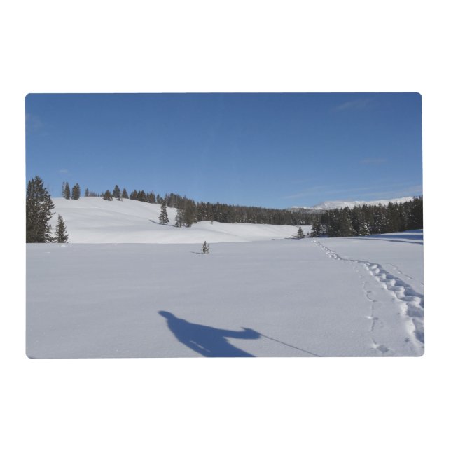 Snowshoeing in Yellowstone National Park Placemat (Front)