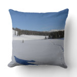 Snowshoeing in Yellowstone National Park Throw Pillow