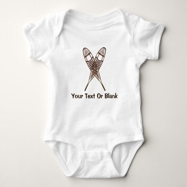 Snowshoes Baby Bodysuit (Front)