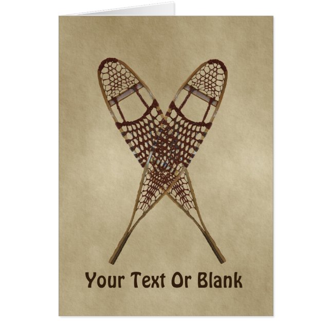 Snowshoes On Old Paper Cards (Front)