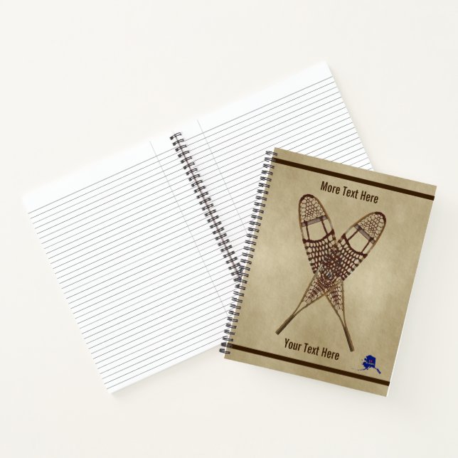 Snowshoes On Old Paper Notebook (Inside)