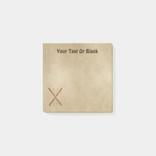 Snowshoes On Old Paper Post-it Notes